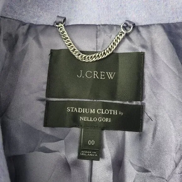 J. Crew Stadium Cloth Cocoon Lilac French Purple Wool Coat Sz 00 Nello Gori B277